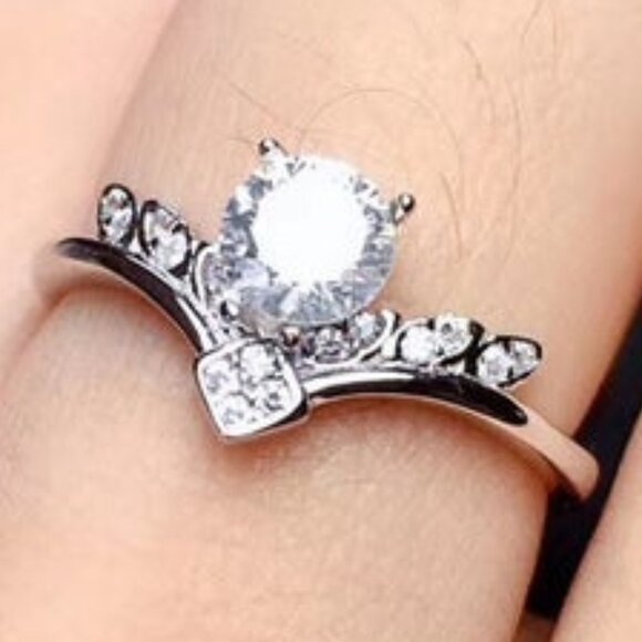 Beautiful Twisted Cross Trendy Pure Zircon Rings for Women, PD268 - Picture 6 of 6